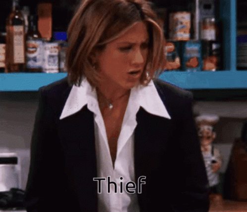 Thief Rachel Greene Shocked Friends GIF