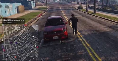Thief Stealing Red Car GIF