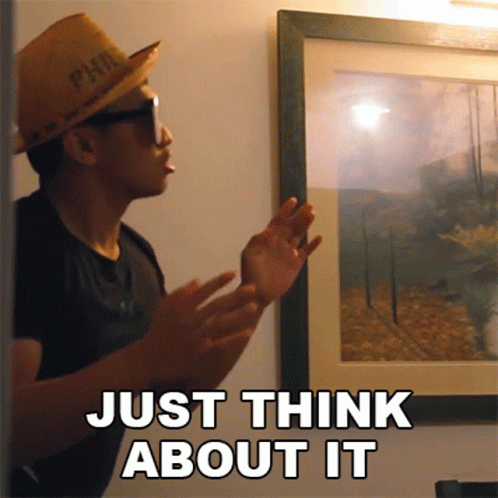 Think About It Funny Boy GIF