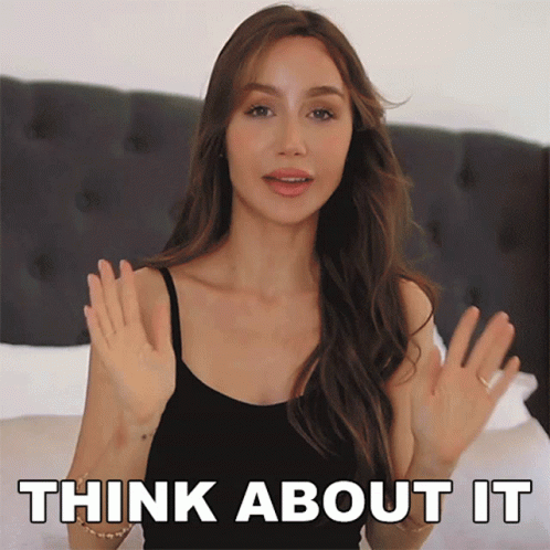 Think About It Lady In Black GIF