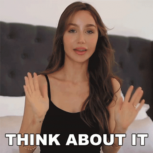 Think About It Lady In Black GIF