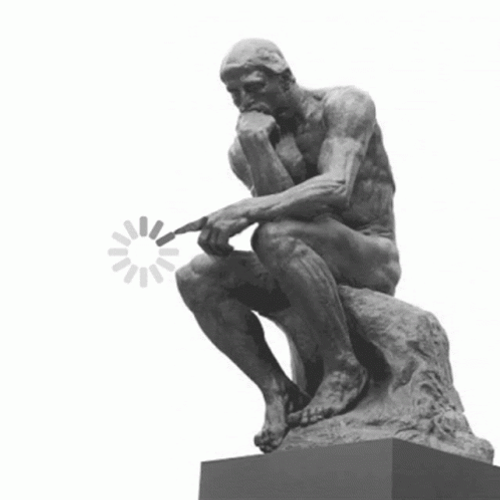 Thinker Sculpture Loading GIF