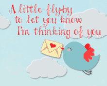 Thinking About You Flying Bird Carrying Message GIF