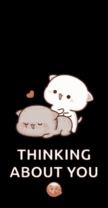 Thinking About You Peach And Goma Cat Couple GIF