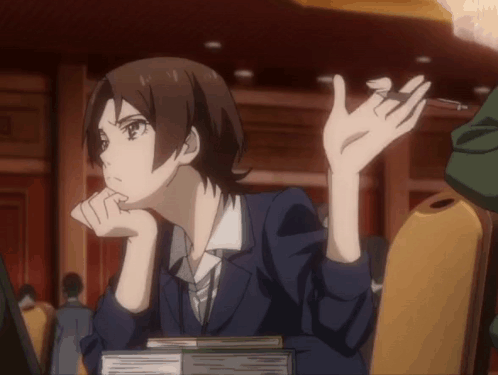 Thinking Anime Smoking Twirling Pen GIF