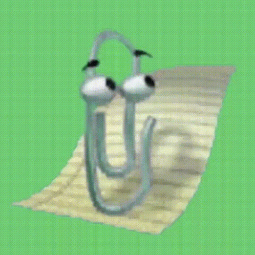 Thinking Cartoon Clippy GIF