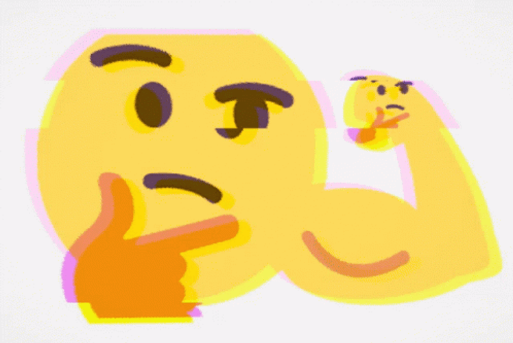 Thinking Emoji Flex Biceps GIF