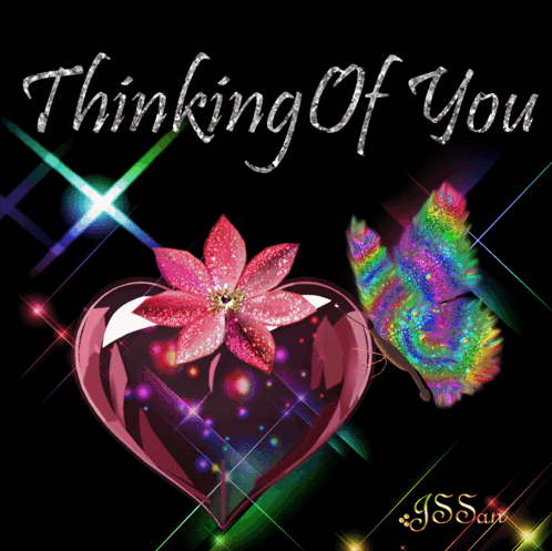 Thinking of You Card With Butterfly and Heart