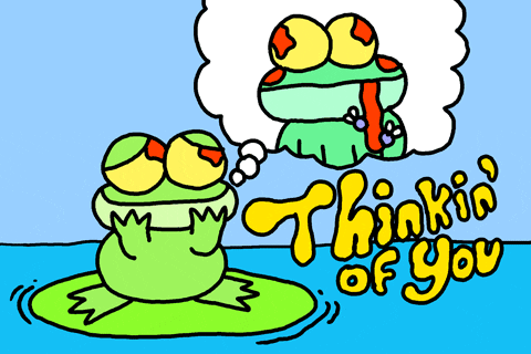 Thinking Of You Frog On Lily GIF