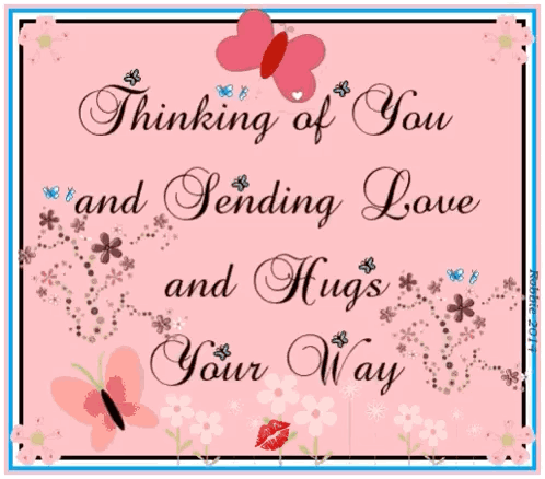 Thinking of You Sending Love and Hugs Card