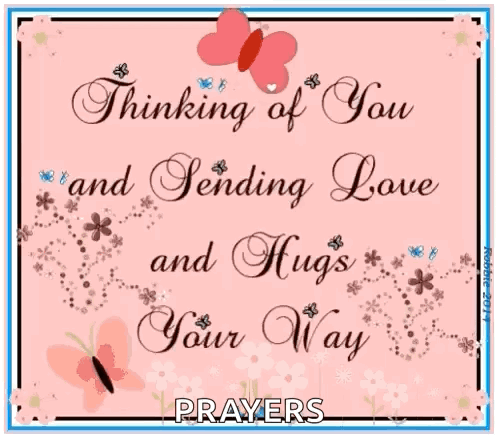 Thinking of You Sending Love and Hugs Greeting Card