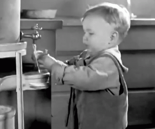 Vintage Thirsty Kid Drinking GIF