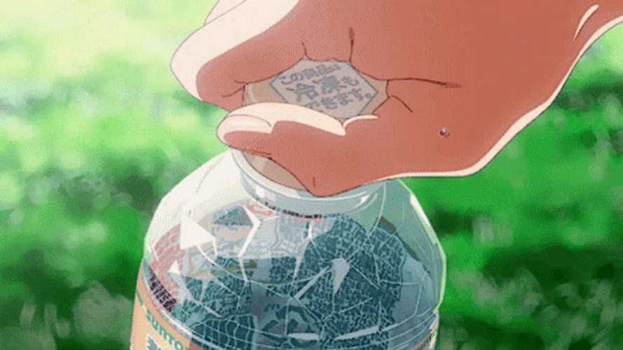 Thirsty Mitsuha Drinking Water Anime GIF
