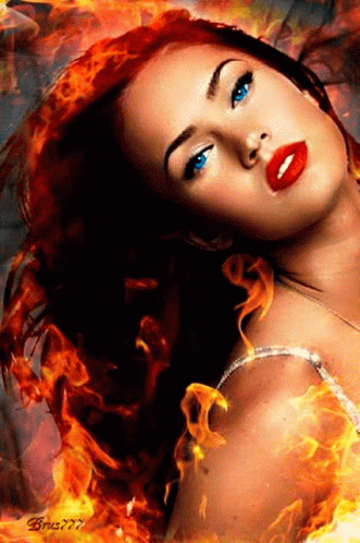 This Girl Is On Fire Blinking GIF