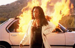 This Girl Is On Fire Burning Car GIF