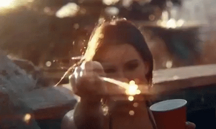 This Girl Is On Fire Holding Party Cup GIF