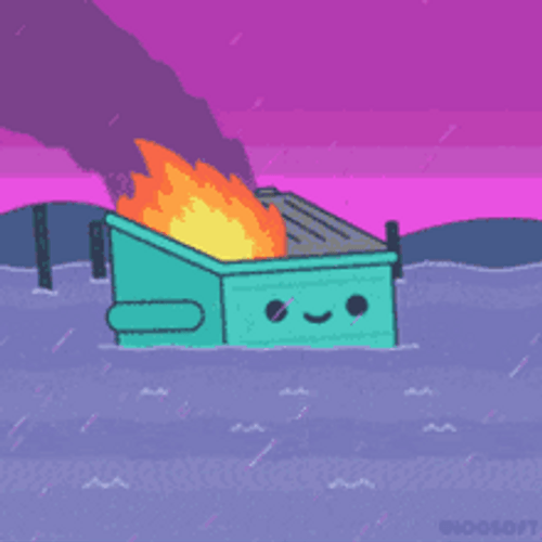 This Is Fine Cartoon Dumpster GIF