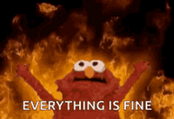 This Is Fine Elmo In Flames GIF