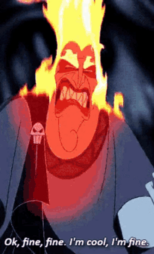 This Is Fine Hades Hercules GIF