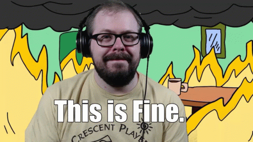 This Is Fine Meme Andy Bundy Derp Stare GIF