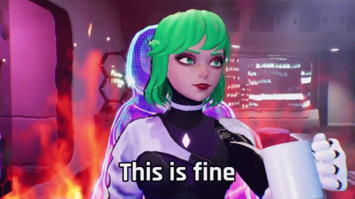 This Is Fine Meme Angelvayuu Virtual Robot GIF