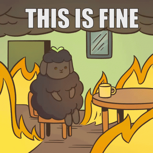 This Is Fine Meme Boki World Wooly GIF