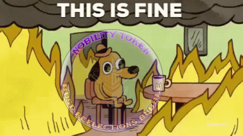 This Is Fine Meme Burning Dog Crypto GIF