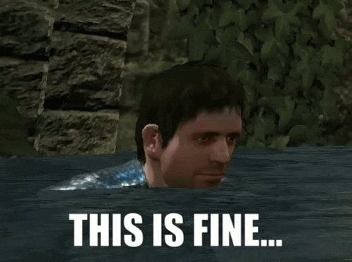 This Is Fine Meme Dark Souls Submerged Funny GIF