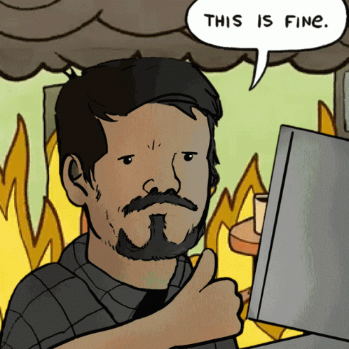 This Is Fine Meme Desktop Browsing Thumbs Up GIF