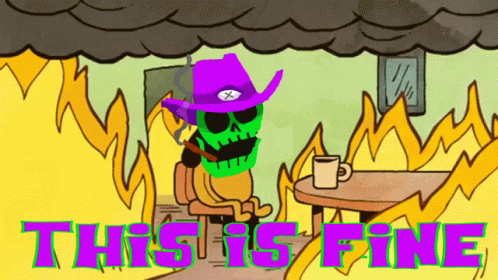 This Is Fine Meme Desultor Avatar Green Skull GIF