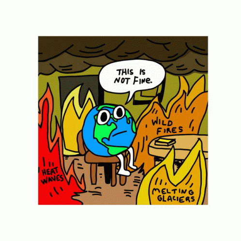 This Is Fine Meme Earth Destruction GIF