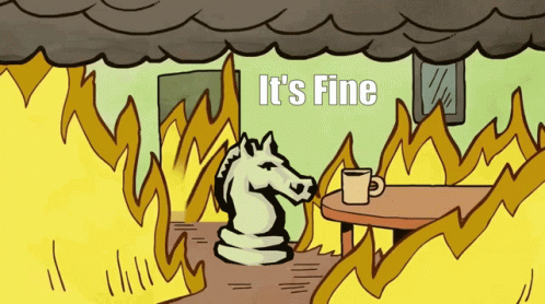 This Is Fine Meme Horse Chess Piece GIF