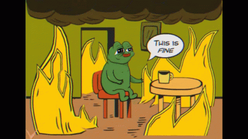 This Is Fine Meme Pepe The Frog Glitch GIF