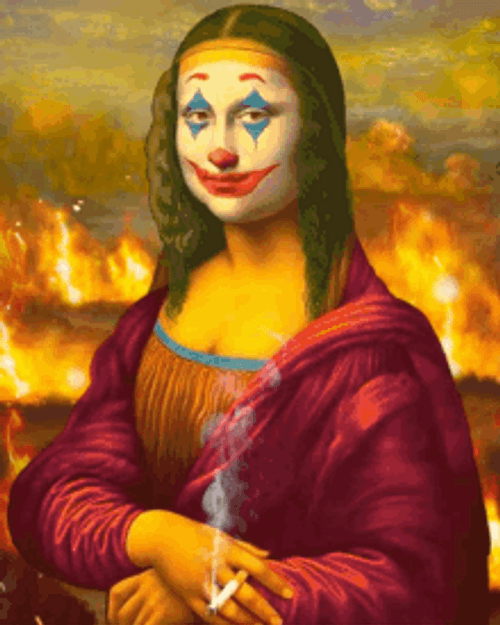This Is Fine Mona Lisa Joker GIF