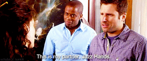 This Is My Partner Jazz Hands GIF