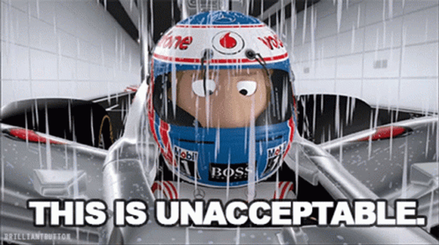 This Is Unacceptable Cartoon Race Driver GIF