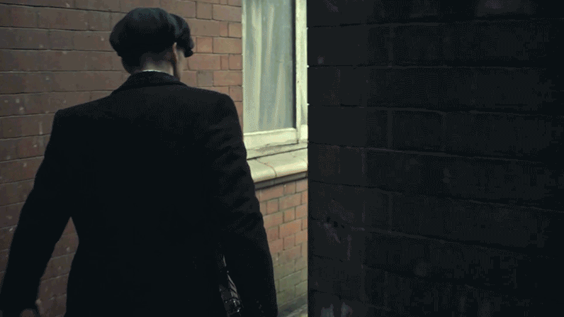 Thomas Shelby Walking Fast Looking Around GIF