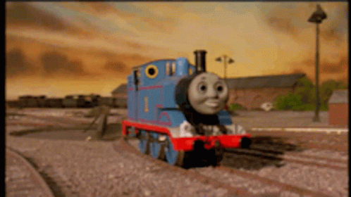 Thomas The Tank Engine Leaving On A Sunset GIF