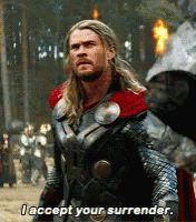 Thor Accept Your Surrender White Flag GIF