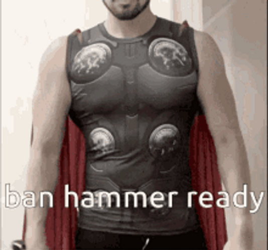 Thor Cosplayer Ban Hammer Ready GIF