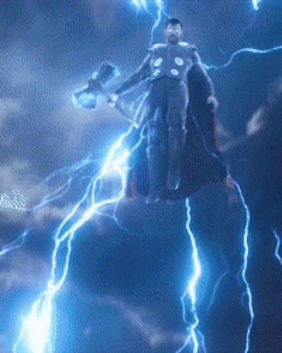 Thor Flying With Hammer And Lightning