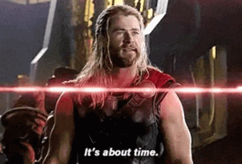 Thor Is Standing In Front Of A Red Light And Talking About Time . GIF