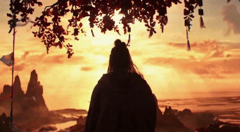 Thor Love And Thunder Meditating At Sunset GIF
