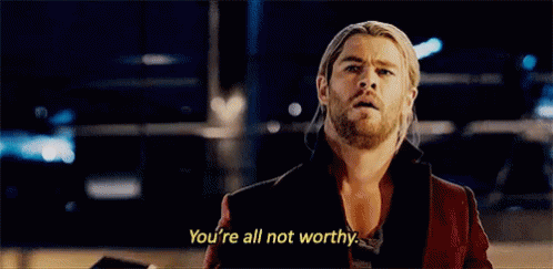 Thor Saying We Are Not Worthy GIF
