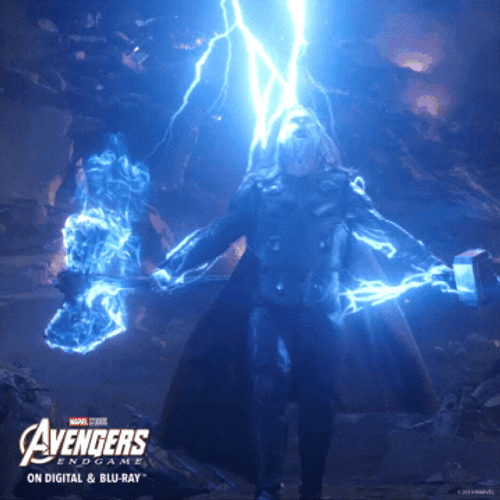 Thor With Lighting Through His Body GIF