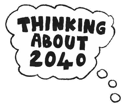 Thought Bubble Saying Thinking About 2040