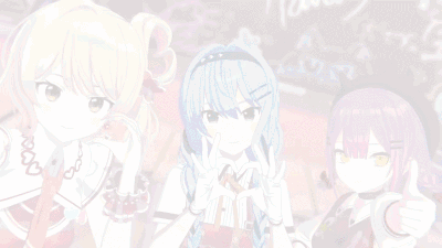 Three Anime Girls Posing In Front Of Chalkboard Saying I Love You GIF