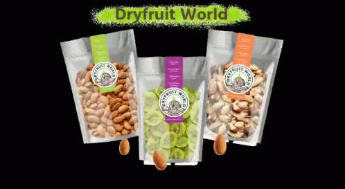 Three Bags Dried Fruits and Nuts Dry Fruit World