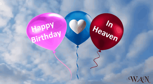 Three Balloons With One Saying In Heaven