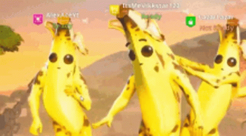 Three Bananas Side by Side on Video Game Screen